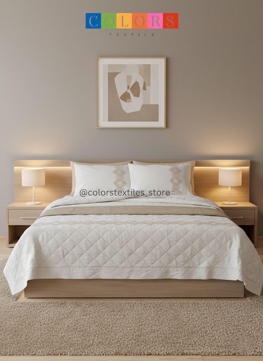 Embroidered Coverlet Set ( Cotton ) (Model 2)