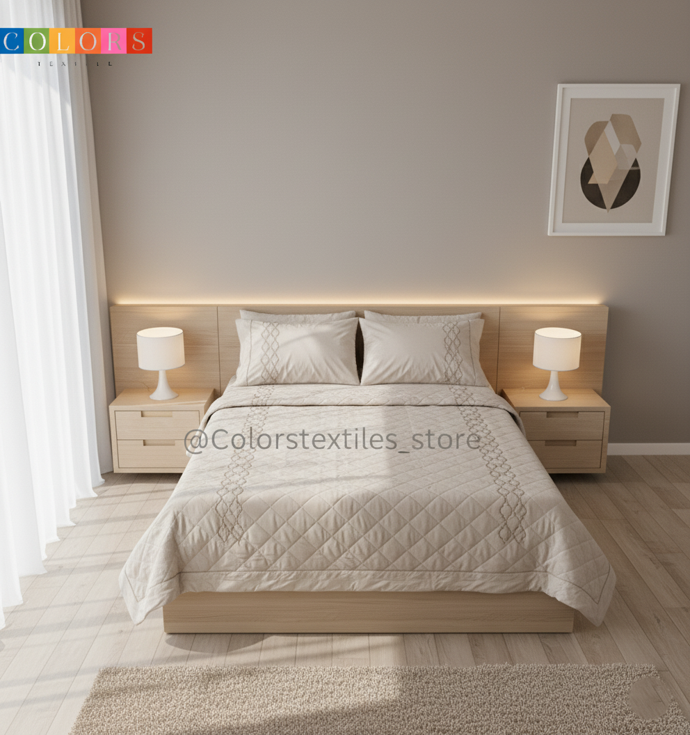 Embroidered Coverlet Set ( Cotton ) (Model 3)