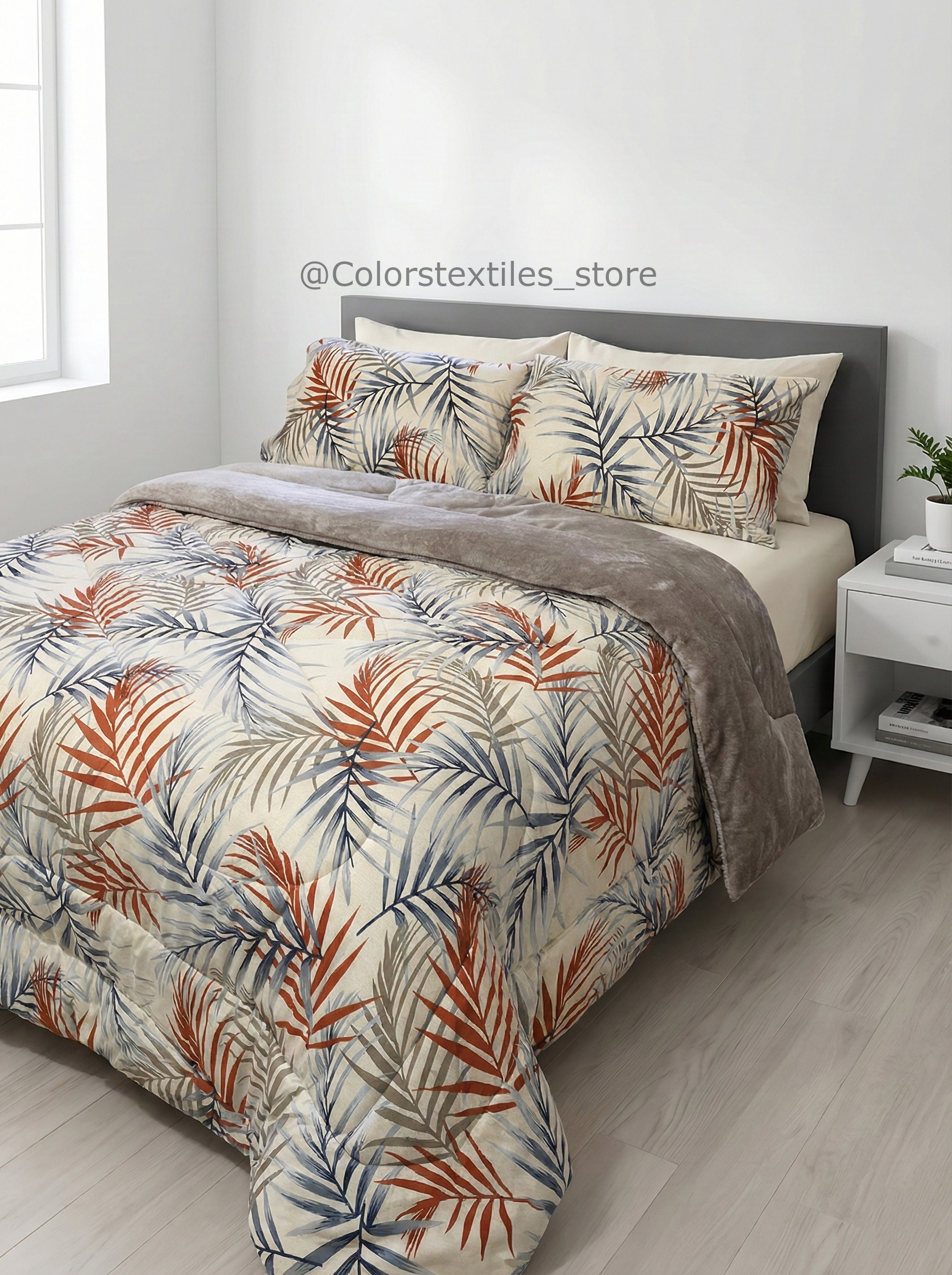 Dual-Faced Fur X Cotton Quilt Set ( Model 23 )