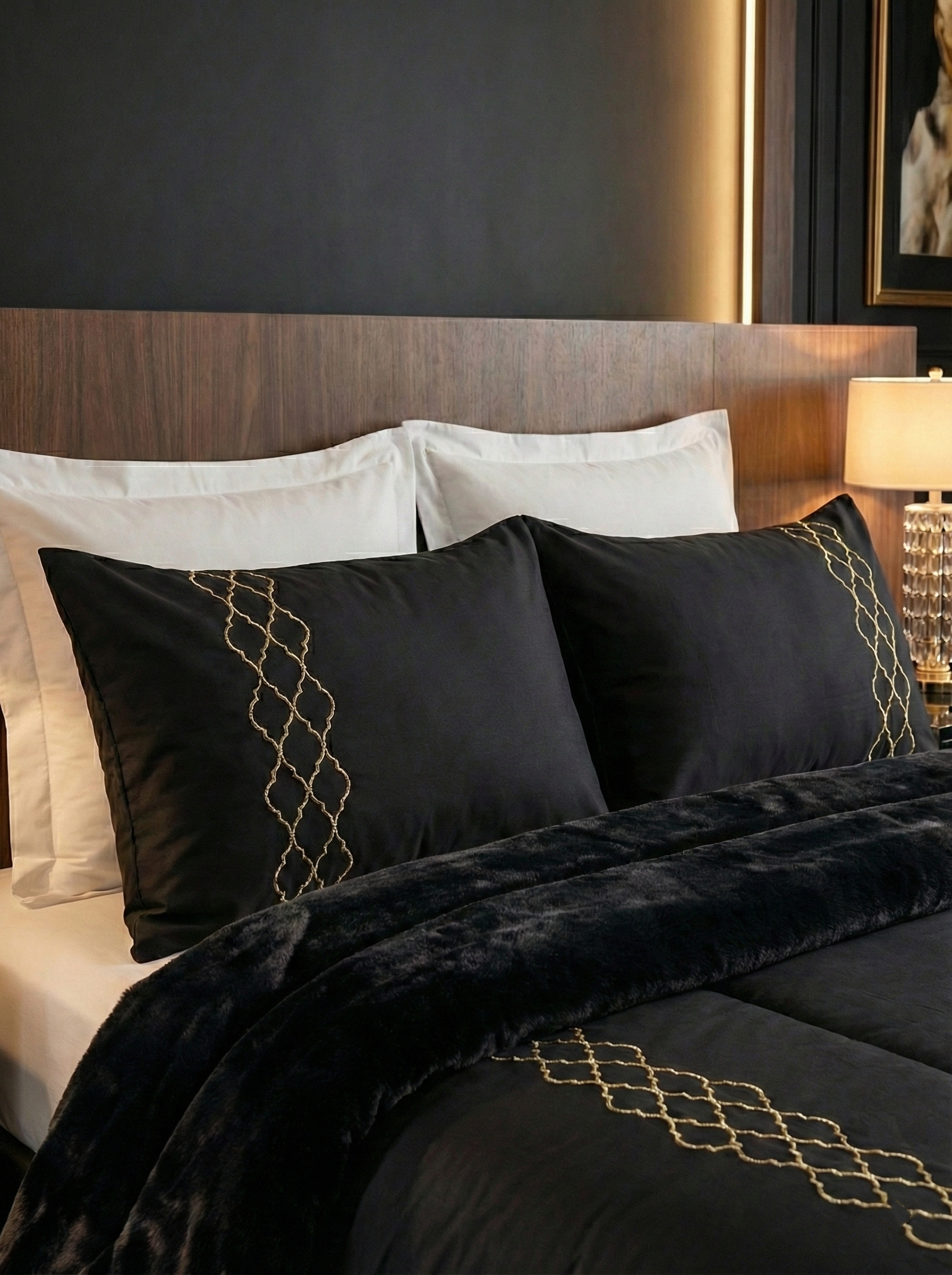 Luxurious Embroidered Quilt Set with Fur Backing( New Arrival )