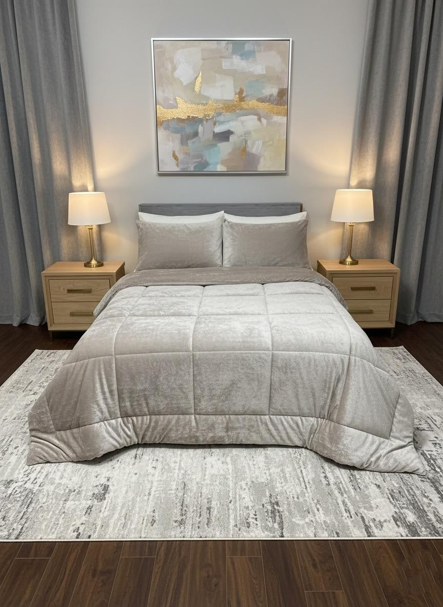 Double-Faced Fur Quilt Set