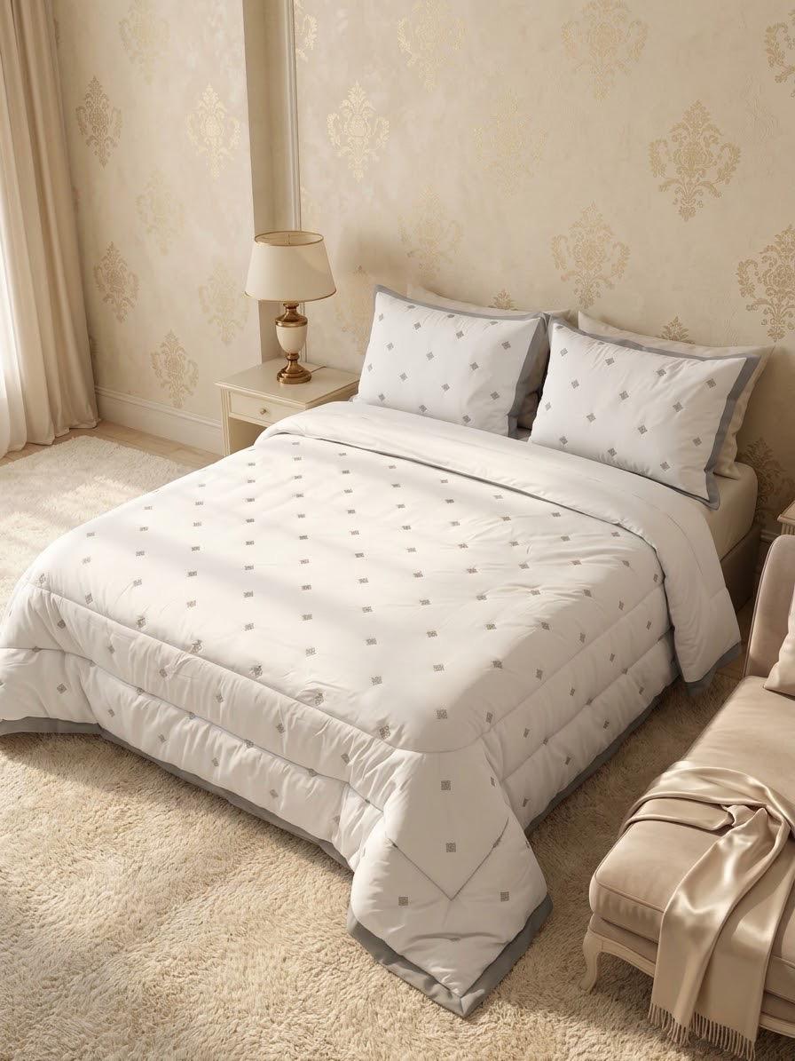 Diamond Embroidered Quilt Set ( Cotton )