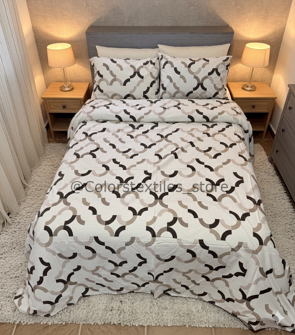 Printed Cotton Bedsheet Set ( Model 5 )