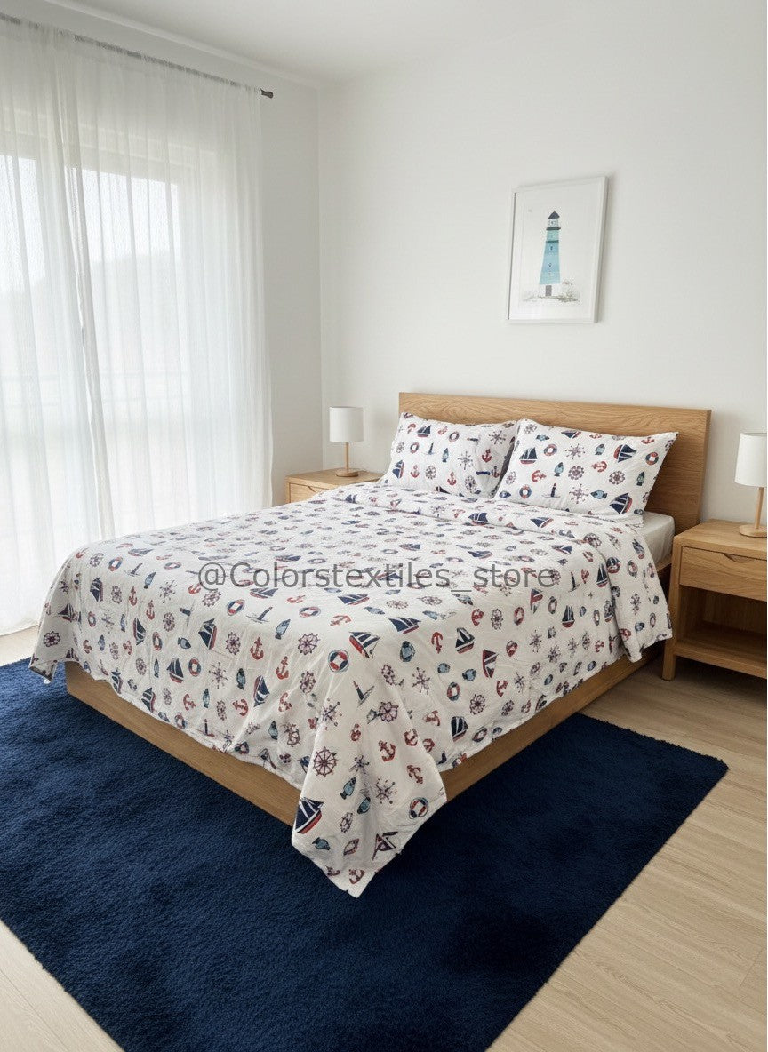 Printed Cotton Bedsheet Set ( Model 10 )