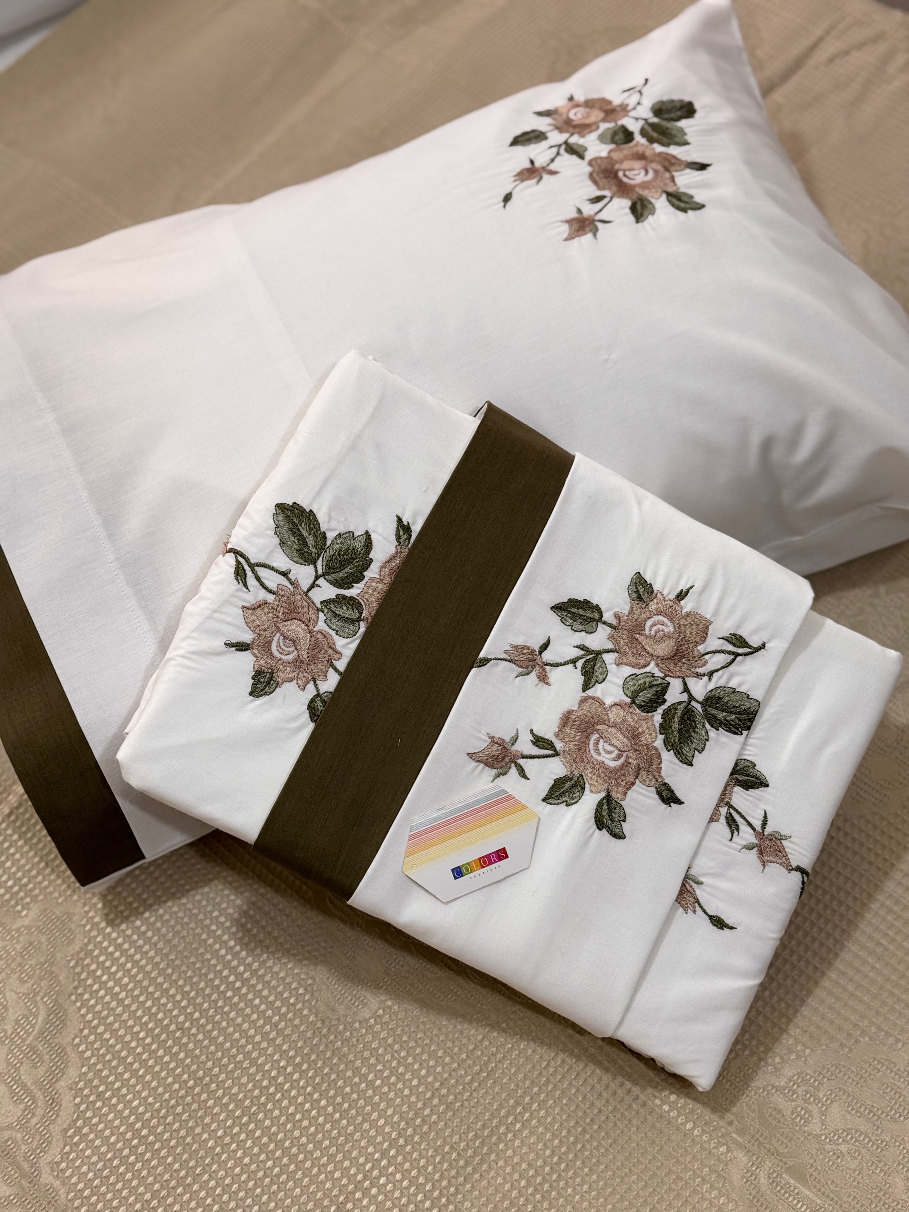 PolyCotton Embroidered Bed Sheet Set (Model 11)