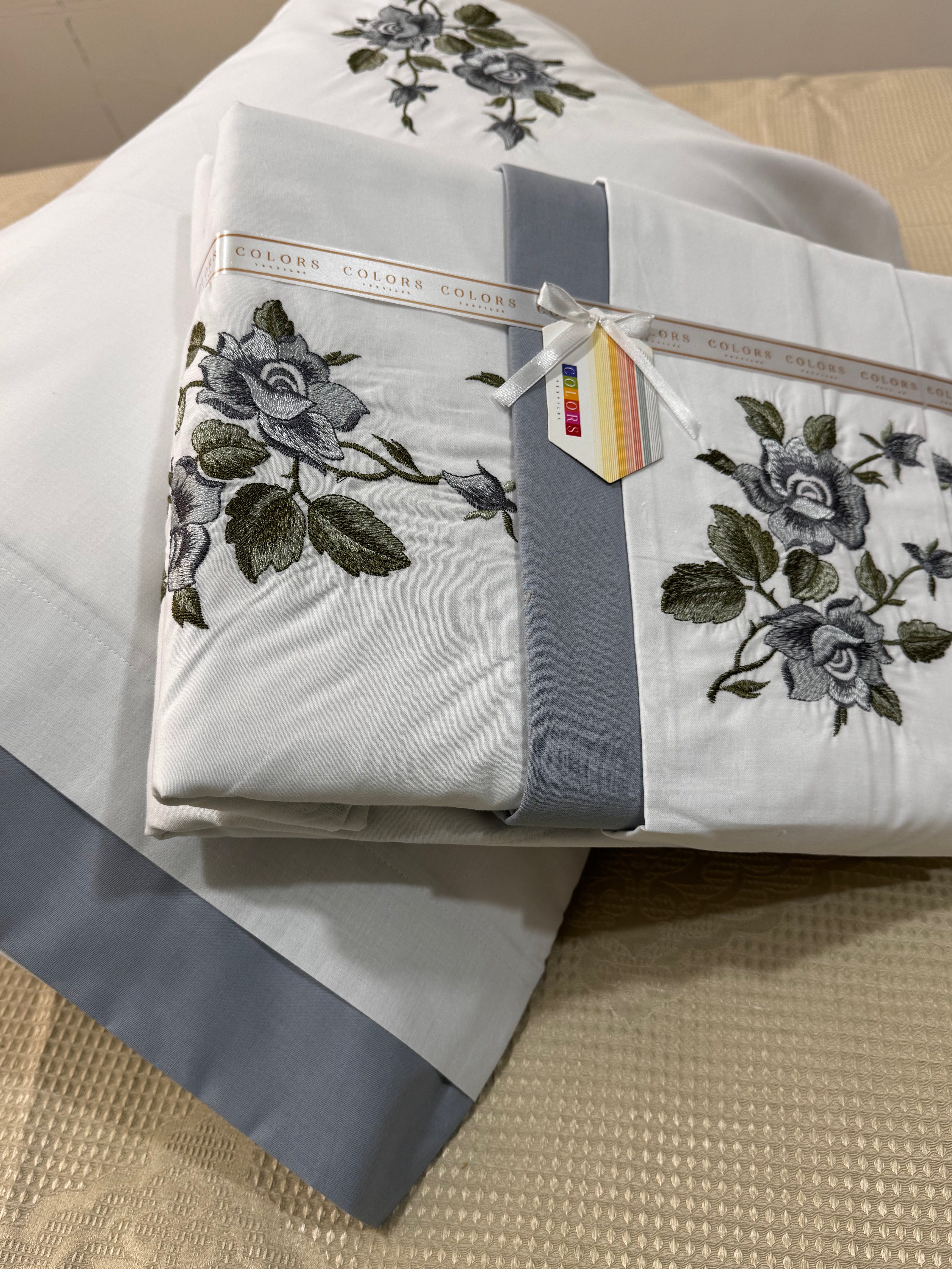 PolyCotton Embroidered Bed Sheet Set (Model 9)