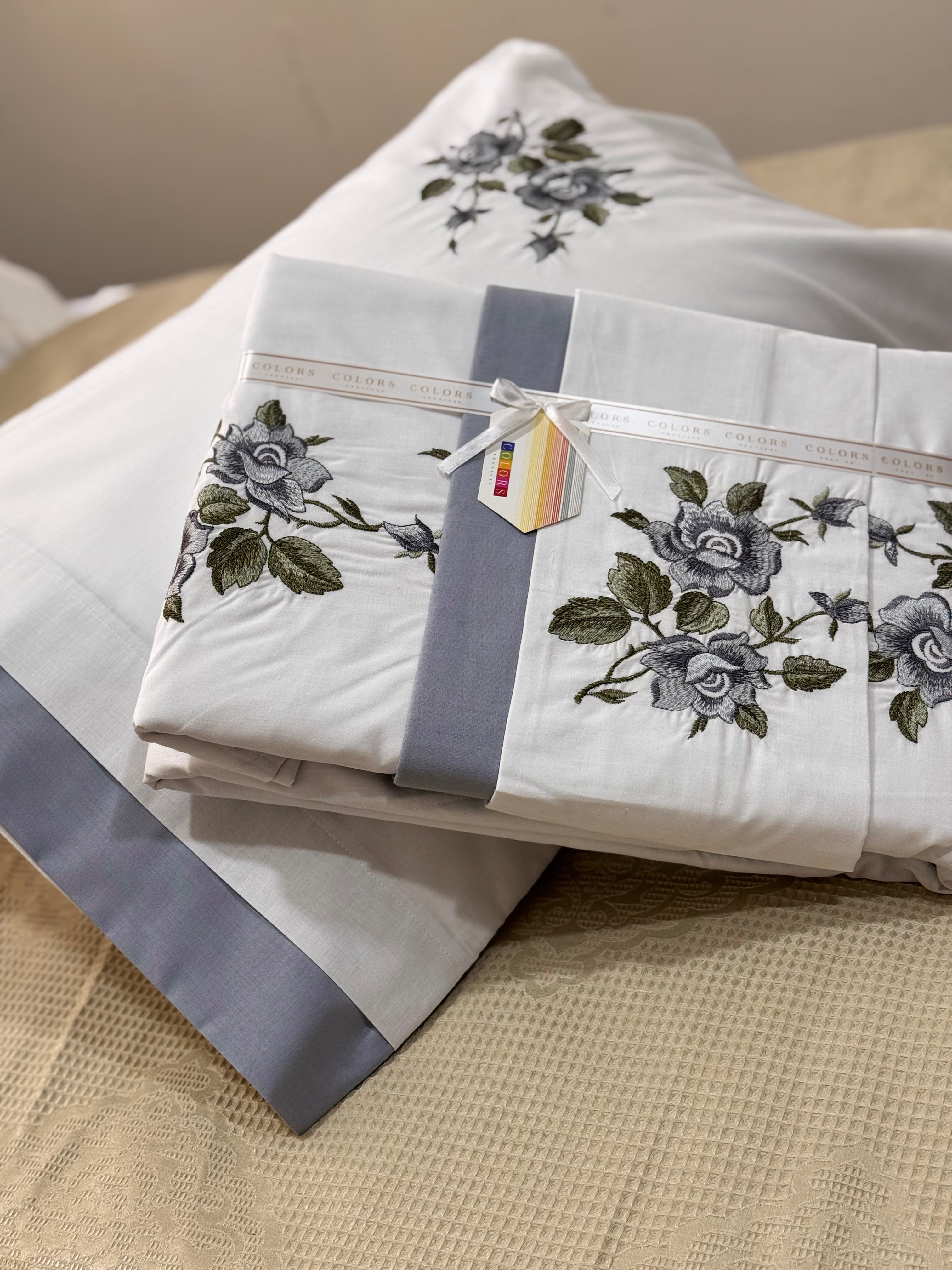 PolyCotton Embroidered Bed Sheet Set (Model 9)