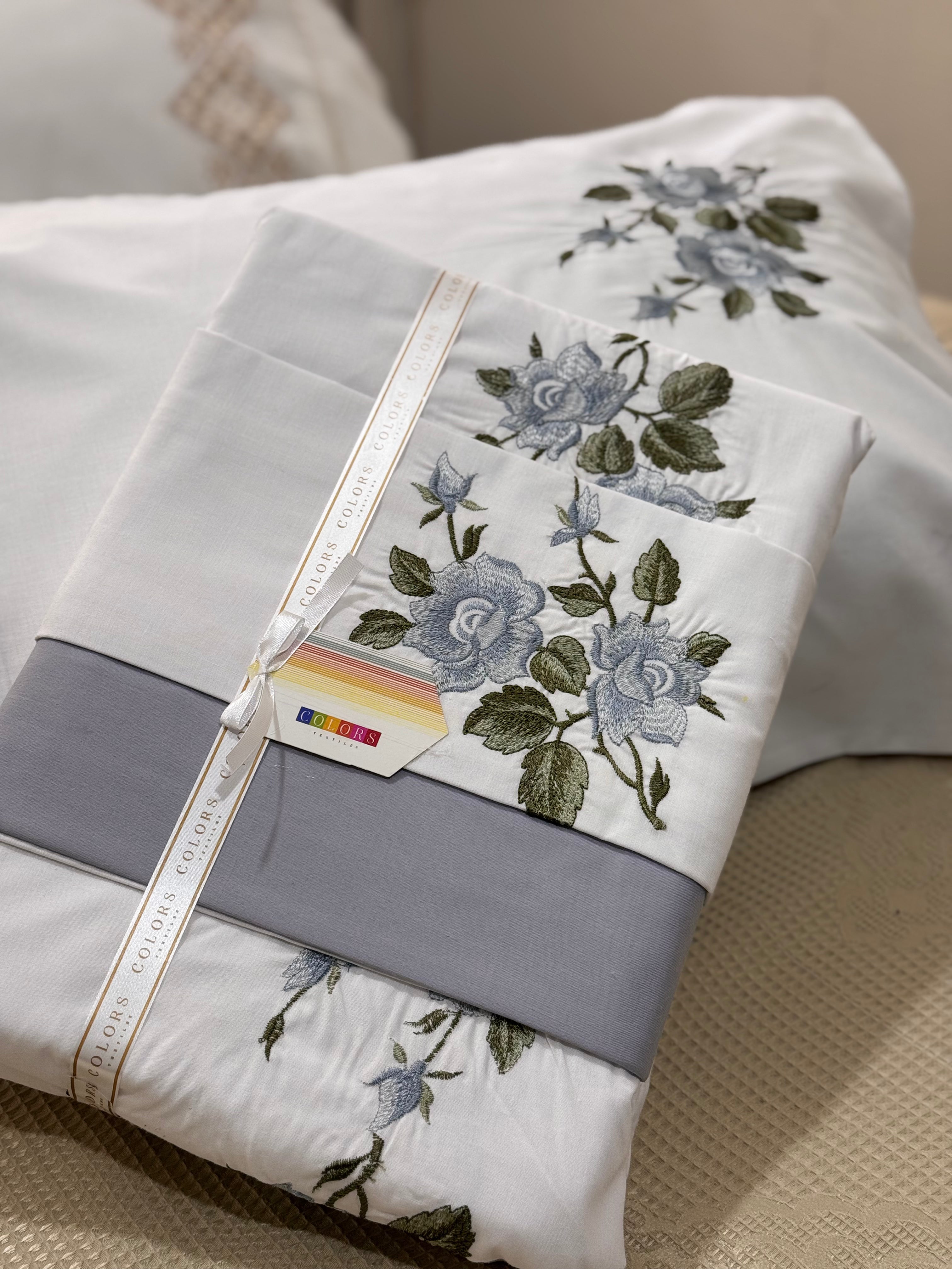 PolyCotton Embroidered Bed Sheet Set (Model 9)
