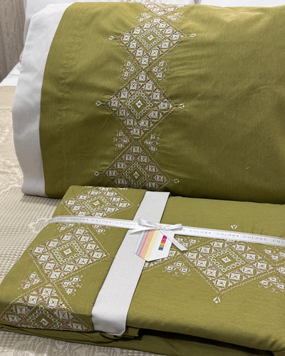 PolyCotton Embroidered Bed Sheet Set (Model 10)