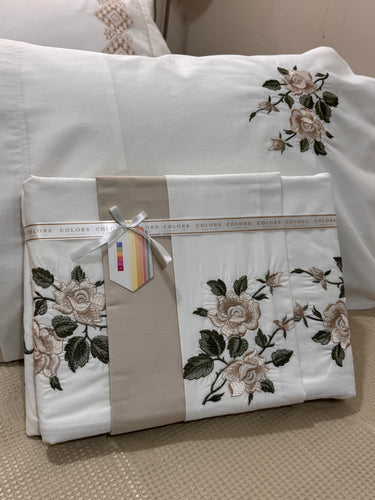 PolyCotton Embroidered Bed Sheet Set (Model 8)