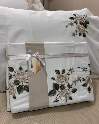 PolyCotton Embroidered Bed Sheet Set (Model 8)