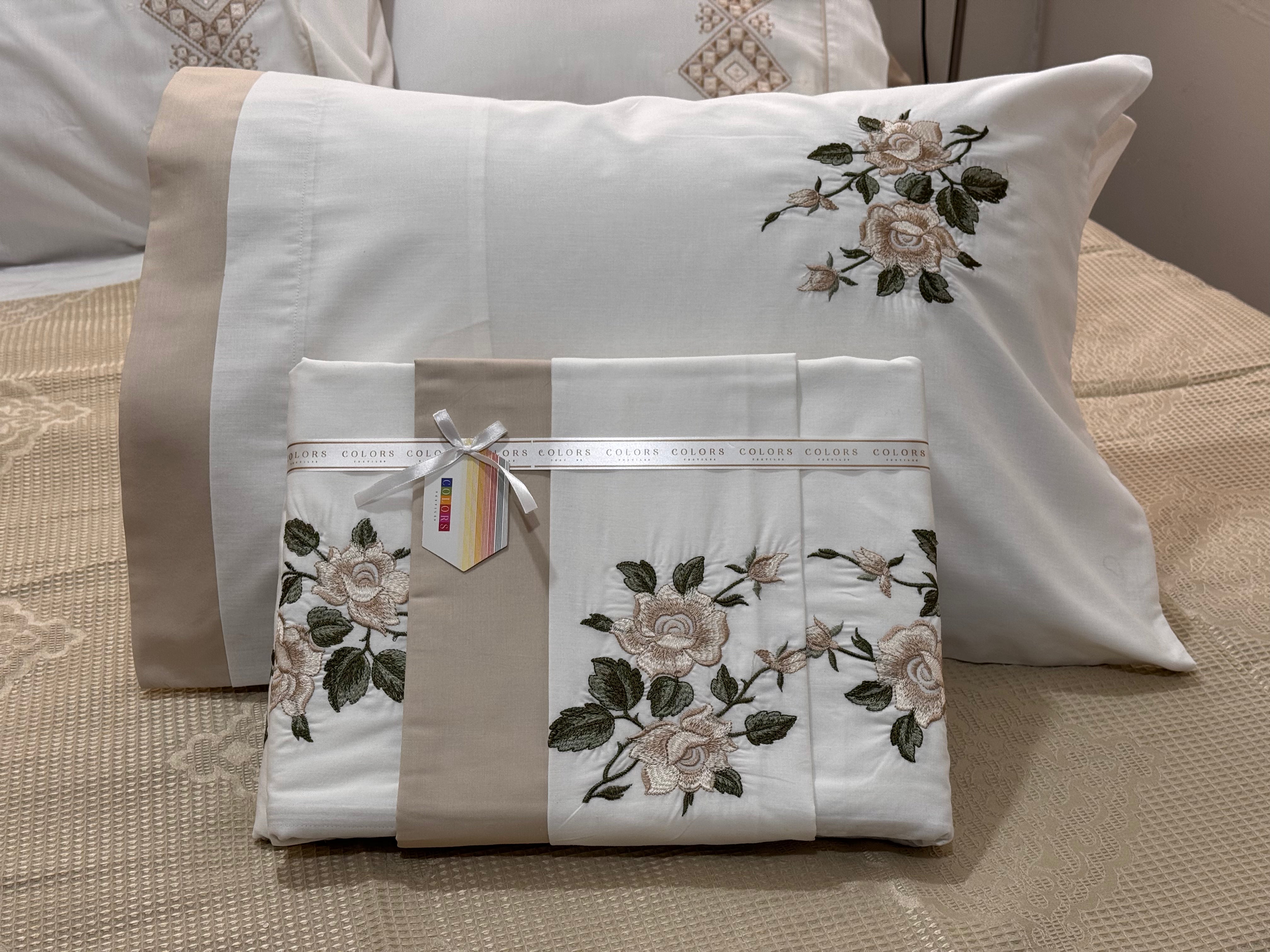 PolyCotton Embroidered Bed Sheet Set (Model 8)