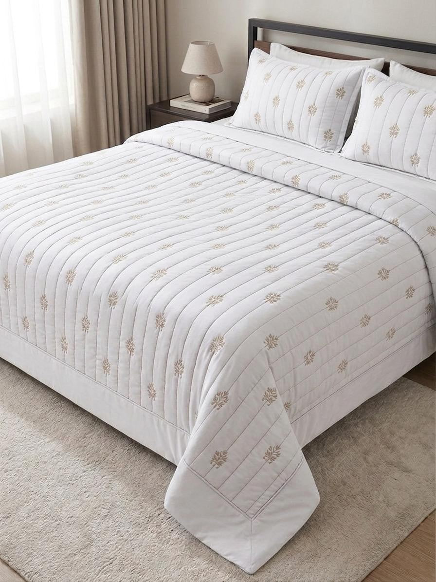 CandleStick Embroidered Coverlet Set