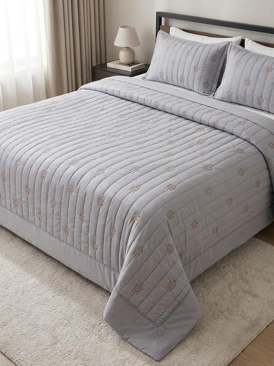CandleStick Embroidered Coverlet Set