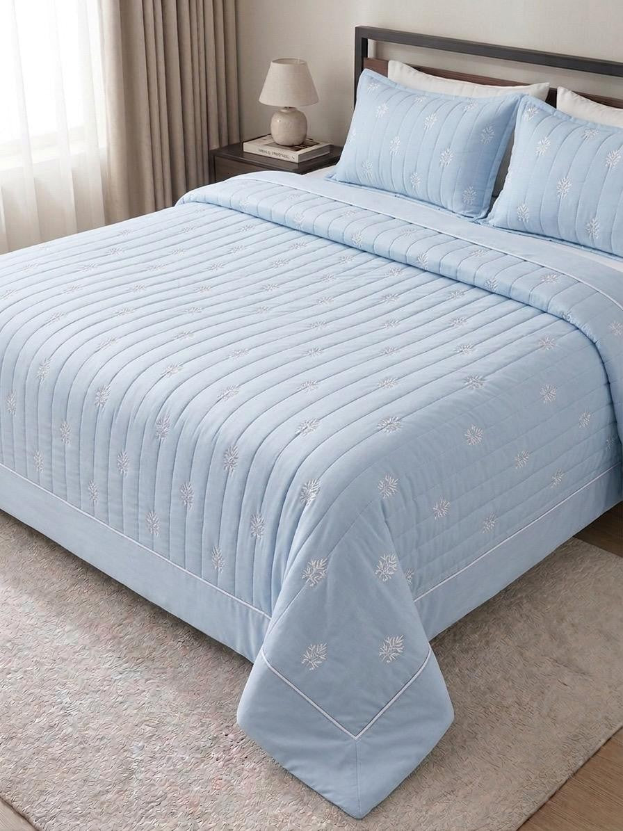 CandleStick Embroidered Coverlet Set