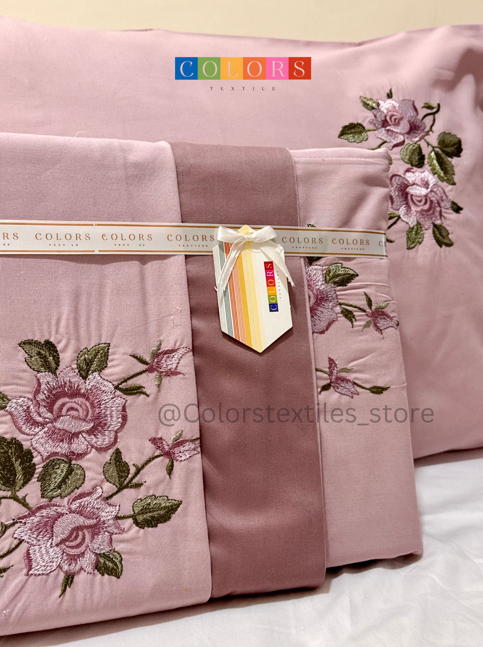 PolyCotton Embroidered Bed Sheet Set (Model 14)
