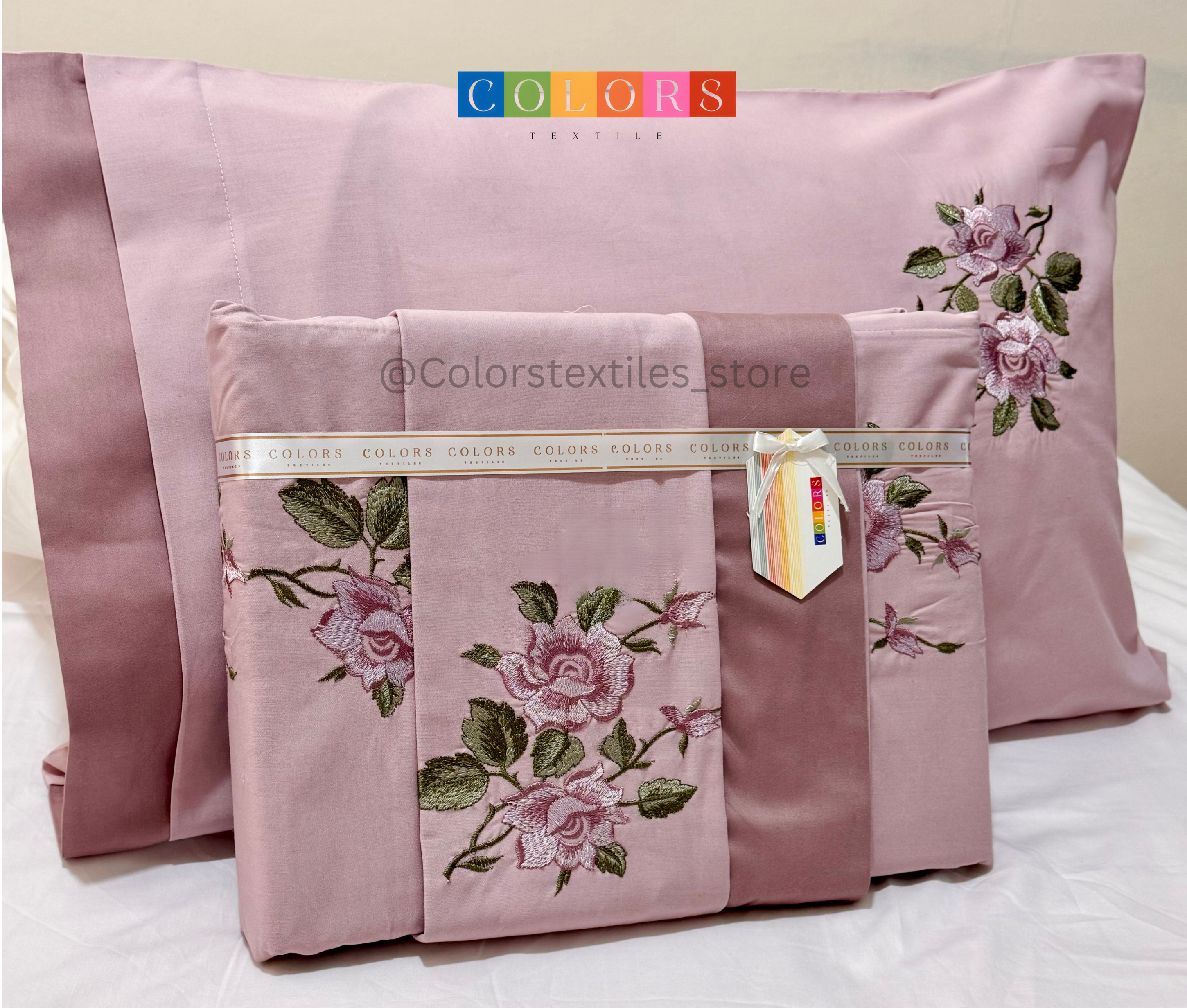 PolyCotton Embroidered Bed Sheet Set (Model 14)