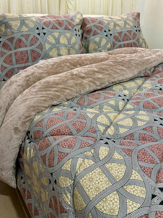 Dual-Faced Fur X Cotton Quilt Set (Model 12)