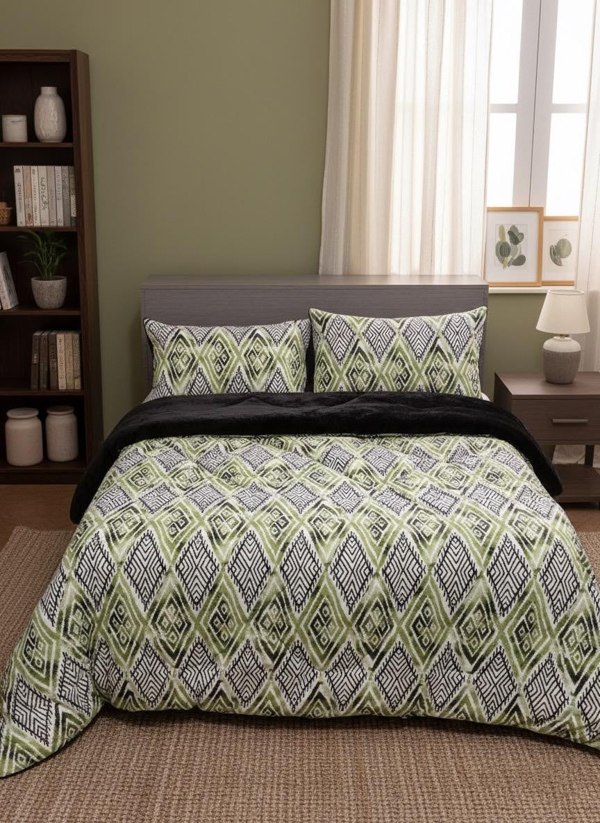 Dual-Faced Fur X Cotton Quilt Set ( Model 27 )