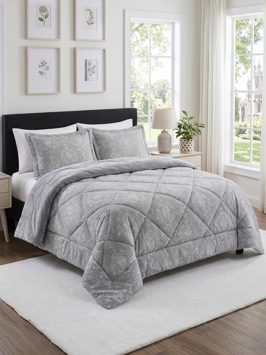 Dual-Faced Fur X Cotton Quilt Set ( Model 32 )