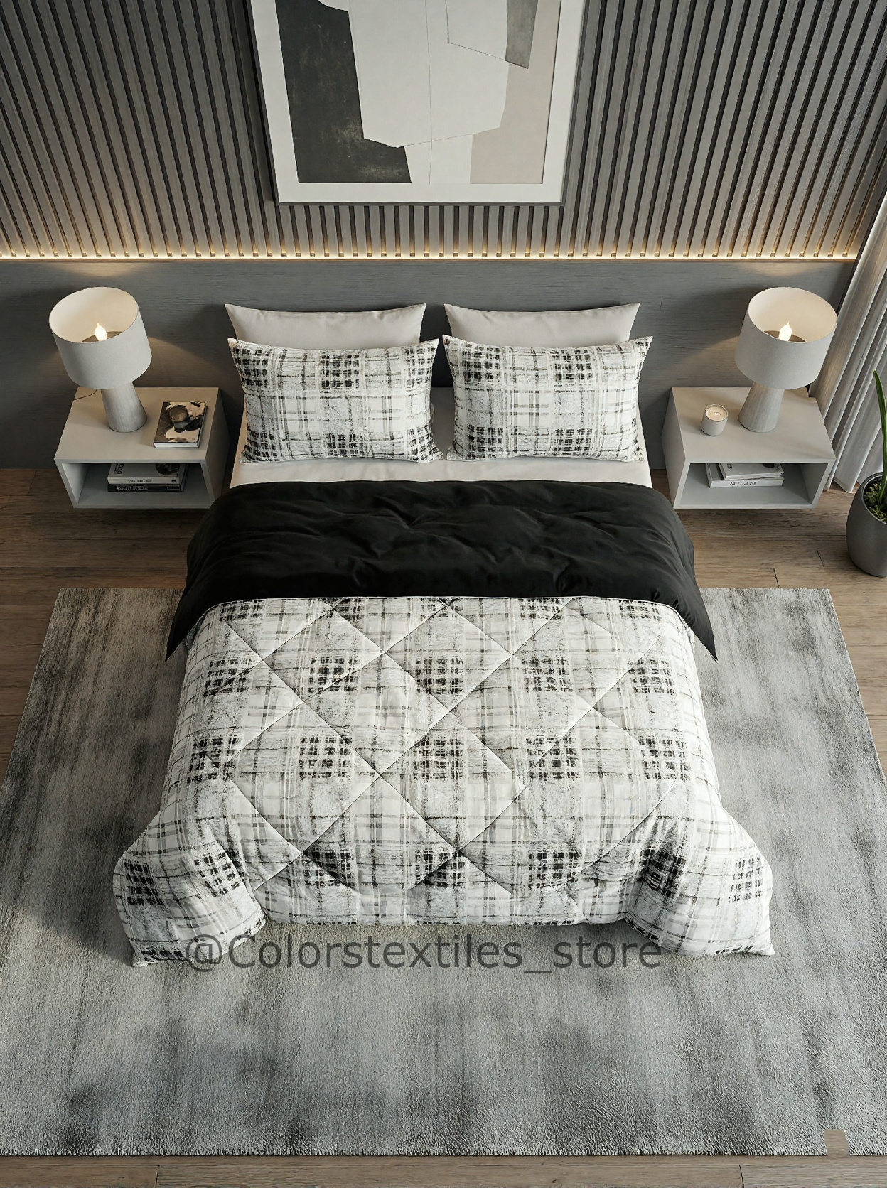Dual-Faced Fur X Cotton Quilt Set ( Model 20 )