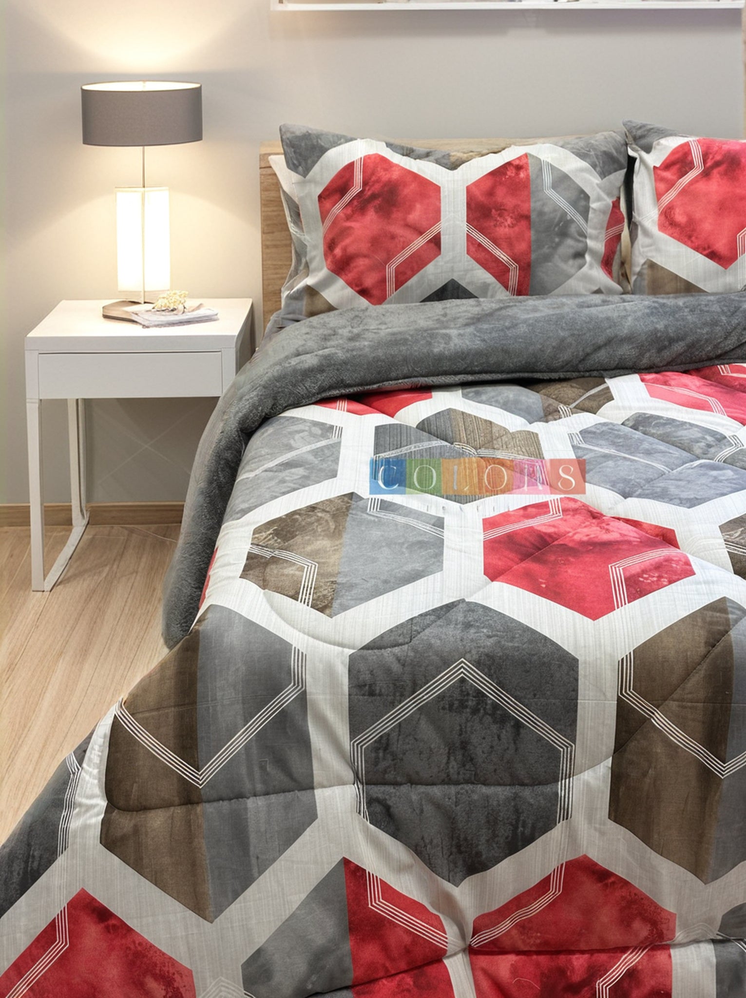Dual-Faced Fur X Cotton Quilt Set ( Model 14 )