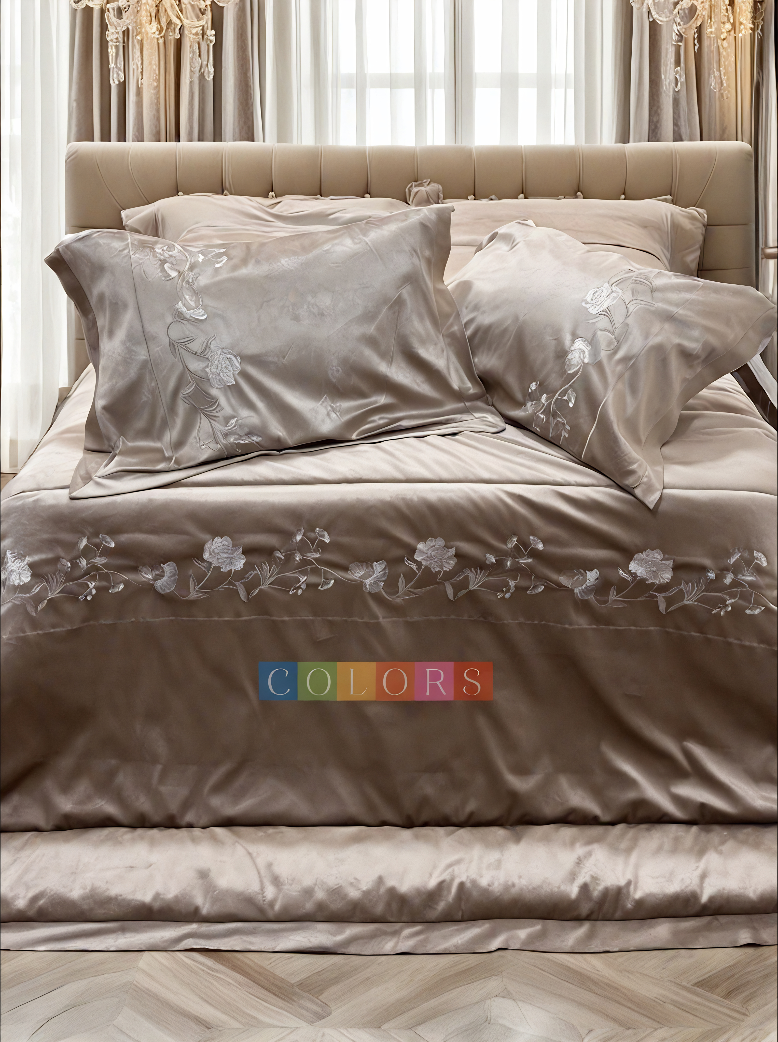 Embroidered Qatifa Quilt Set (Model 3)