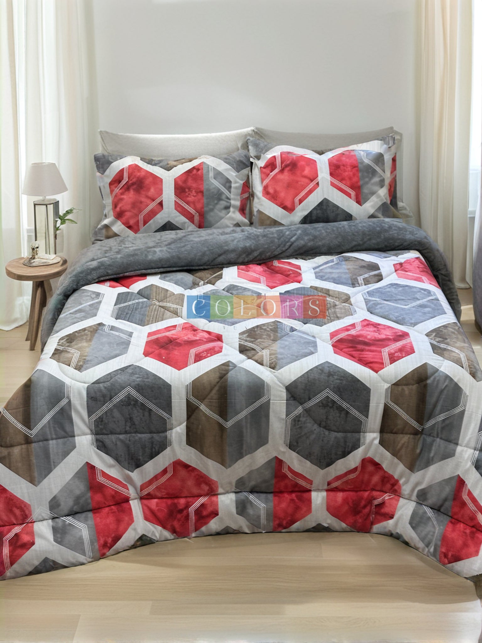 Dual-Faced Fur X Cotton Quilt Set ( Model 14 )