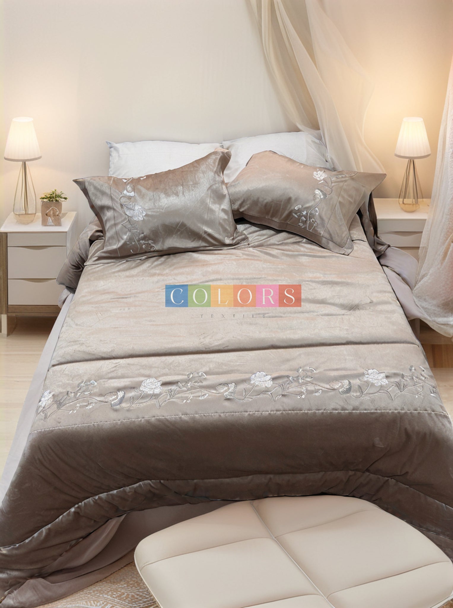 Embroidered Qatifa Quilt Set (Model 3)