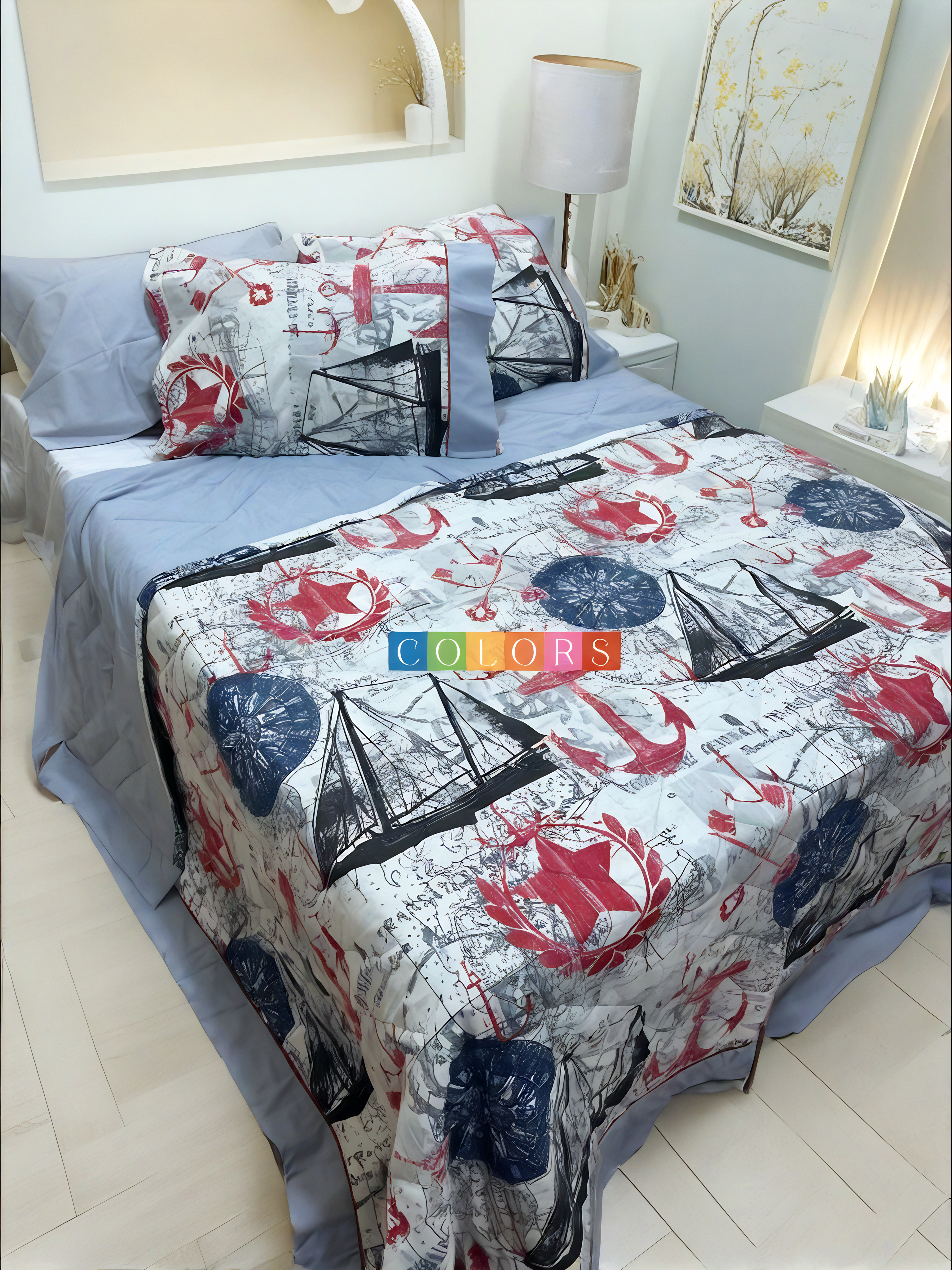 Pure Ranforce Cotton Coverlet Set (Model 4)