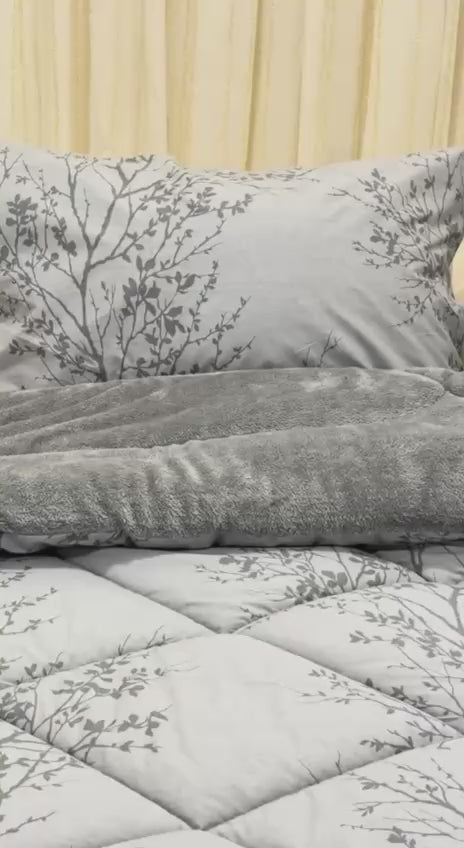 Dual-Faced Fur X Cotton Quilt Set ( Model 11 )