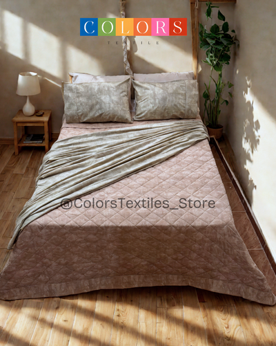 Elegant Textured Coverlet with bed sheet Set