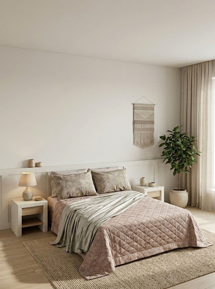 Elegant Textured Coverlet with bed sheet Set
